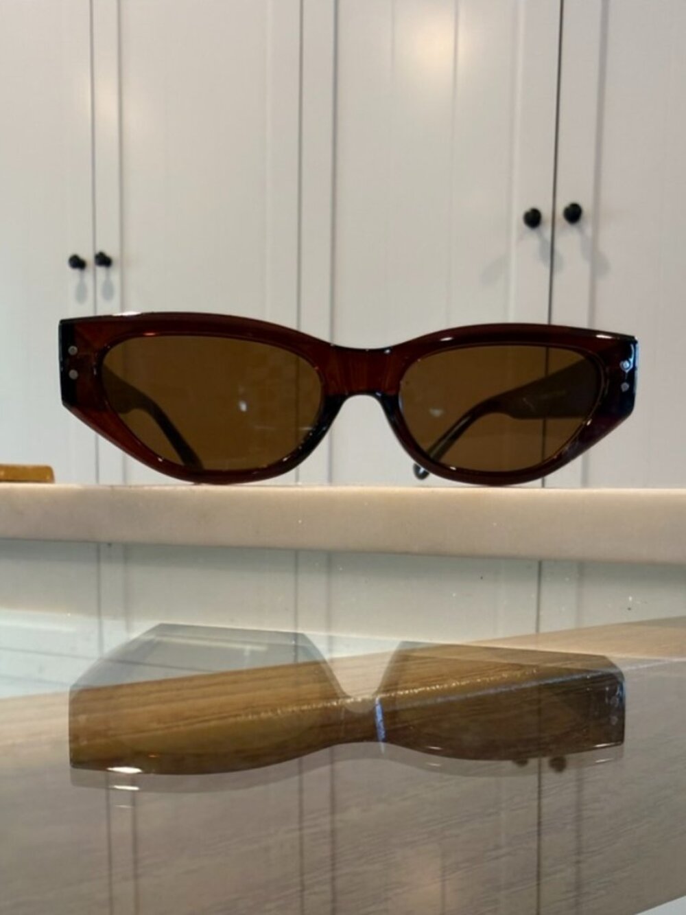 Sleek Narrow Tortoise Cat Eye Sunglasses Retro Slim Y2K Style